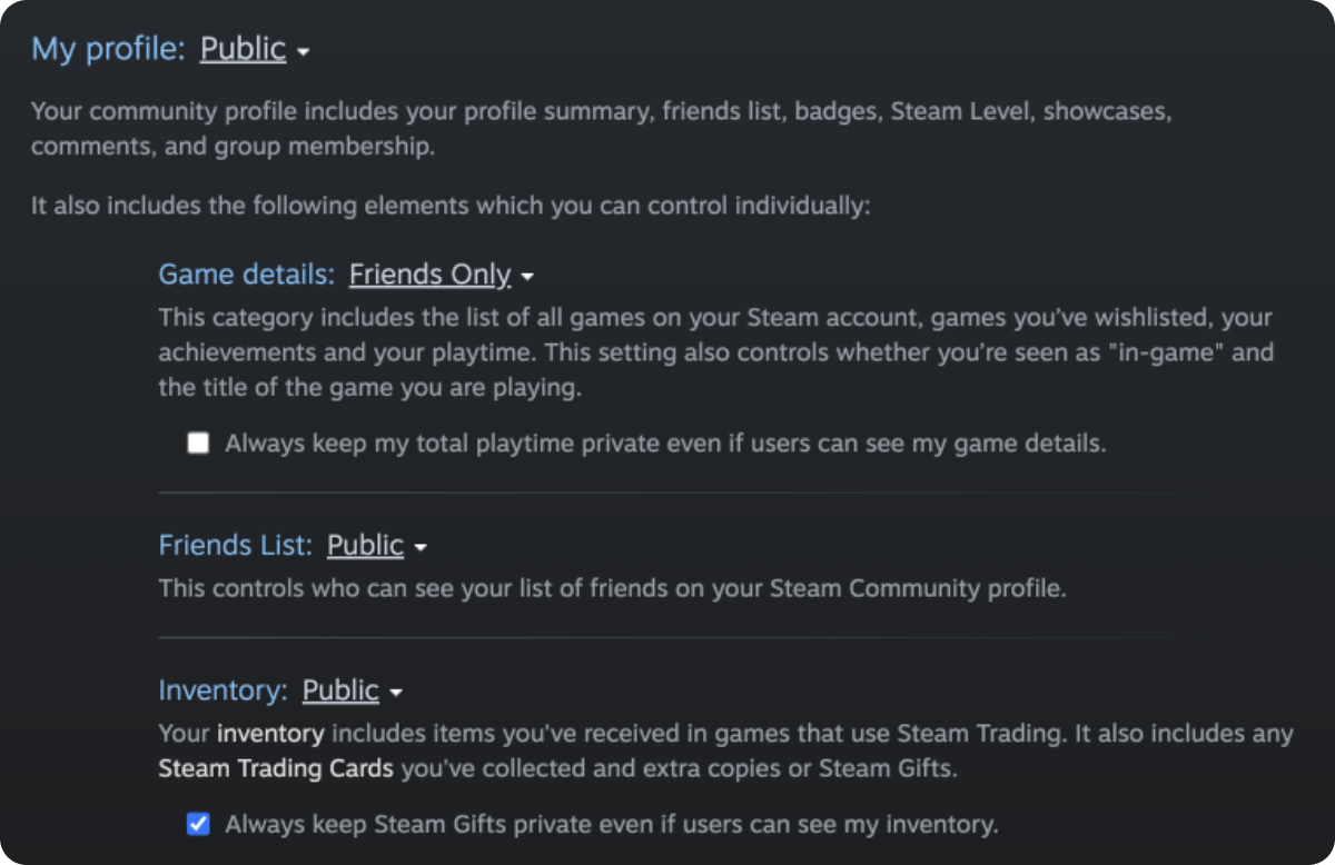 Steam hidden inventory